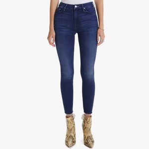 Mother denim high waisted looker ankle fray in tongue in chic
